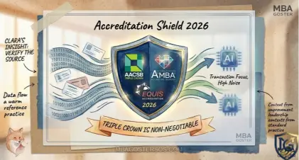 Triple Crown accreditation shield protecting MBA value in 2026. MBA Goster