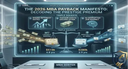 Cover image for MBA ROI Manifesto 2026, comparing prestige vs specialized programs in a modern boardroom. By MBA Goster