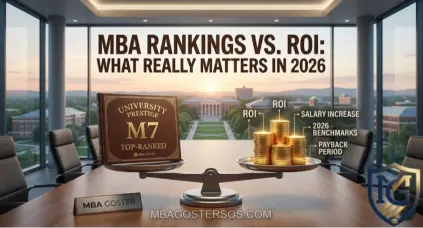 Cover image comparing MBA prestige versus return on investment in 2026. By MBA Goster