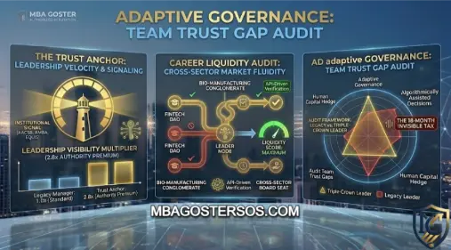 Governance radar chart comparing a 'Legacy Leader' against a 'Triple-Crown Leader' across four critical technical pillars in 2026. The visualization quantifies 'The 18-Month Invisible Tax' resulting from team trust gaps and risk discounts, highlighting the algorithm-proof leadership model.